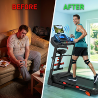 4.5HP Folding Treadmill for Home with 15 Auto Incline, Smart APP, 300Lbs, Hifi Bluetooth Speakers, 64 Programs, 10MPH Speed, Foldable Eletreadmill Running Machine, Knee Strap Gift — Before & After