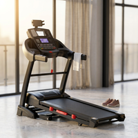 4.5HP Folding Treadmill for Home with 15 Auto Incline, Smart APP, 300Lbs, Hifi Bluetooth Speakers, 64 Programs, 10MPH Speed, Foldable Eletreadmill Running Machine, Knee Strap Gift — Studio Shot