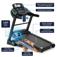 4.5HP Folding Treadmill for Home with 15 Auto Incline, Smart APP, 300Lbs, Hifi Bluetooth Speakers, 64 Programs, 10MPH Speed, Foldable Eletreadmill Running Machine, Knee Strap Gift — How It Works