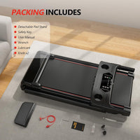Treadmill with 0-15% Auto Incline, 0.6-7.5MPH Foldable Walking Pad Treadmill with Handle Bar for Home Small, 3.0HP Low Noise Portable Walking Running Machine for Small Space, 350LBS Capacity