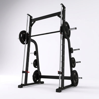 Smith Machine Designed for Safe Strength Training, Adjustable Bar Heights, Safety Catches, Metal Frame