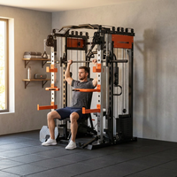 Home Gym Smith Machine Cable Crossover Weightlifting Sports Training — Lifestyle