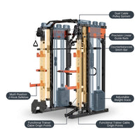 Home Gym Smith Machine Cable Crossover Weightlifting Sports Training — How It Works