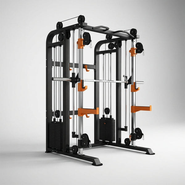 Smith Machine Cable Crossover Built for Full-Body Training, Multifunction Strength System, Durable Metal Frame — Studio Shot