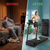 Treadmill with 0-15% Auto Incline, 0.6-7.5MPH Foldable Walking Pad Treadmill with Handle Bar for Home Small, 3.0HP Low Noise Portable Walking Running Machine for Small Space, 350LBS Capacity — Before & After