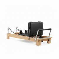 Pilates Reformer Machine Designed for Studio-Grade Workouts, 94.5 Inch Wooden Frame, Foldable Design, Quick Assembly