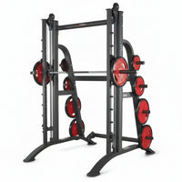 Smith Machine Designed for Safe Strength Training, Adjustable Bar Heights, Safety Catches, Metal Frame