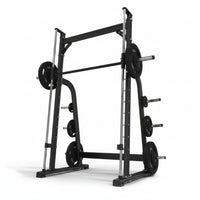 Smith Machine Designed for Safe Strength Training, Adjustable Bar Heights, Safety Catches, Metal Frame